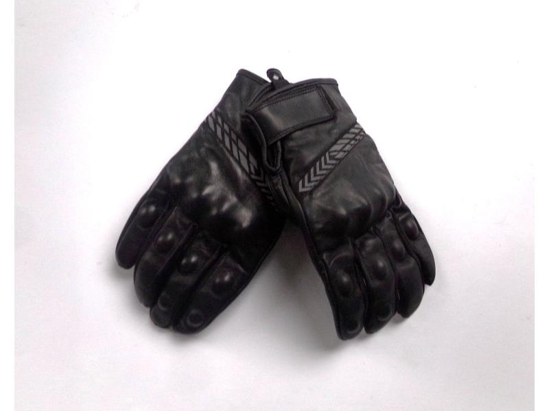 Rękawice motocyklowe, skórzane, czarne, rozmiar XL